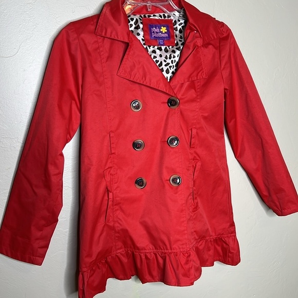 Pink Platinum Girls Double Breasted Red Rain Coat - Picture 3 of 8